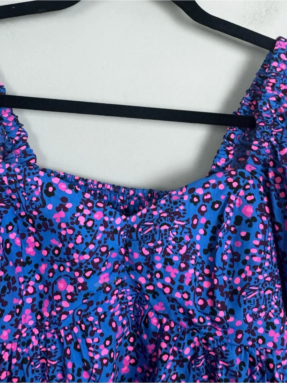 LILLY PULITZER | Preslee Blue Animal Print Square-Neck Peasant Top Women’s 4
